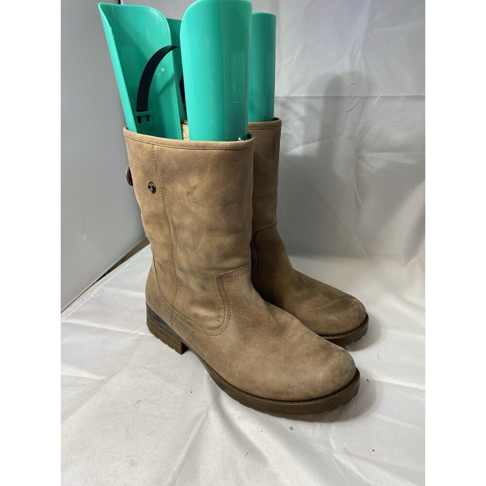 Tara M Tori Women's Brown Wool Lined Leather Boots size 10 USA SELLER